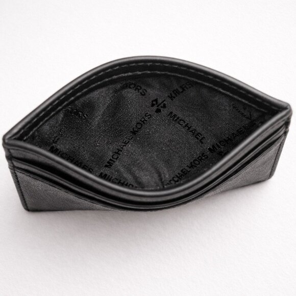 Michael Kors Jet Set Travel Leather Card Holder Black Exotic Calf Hair NWT - Picture 4 of 5